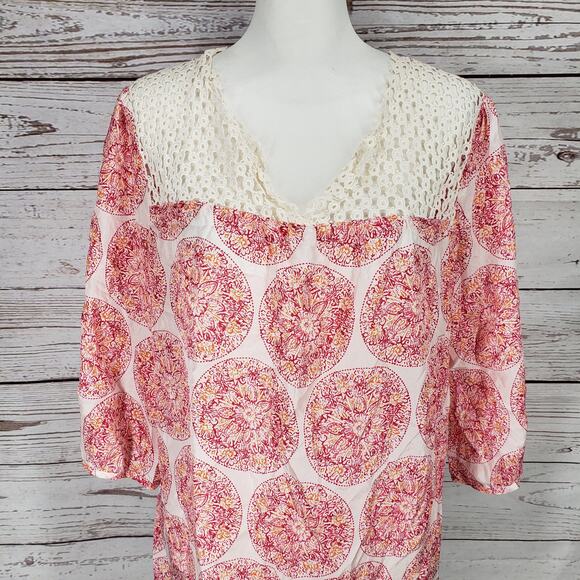 Calypso St. Barth for Target Women's 100%Silk Medallion Print Blouse Size XL - Picture 3 of 10